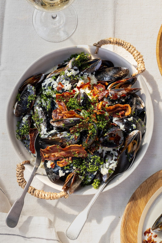 Beer and Bacon Mussel Pot